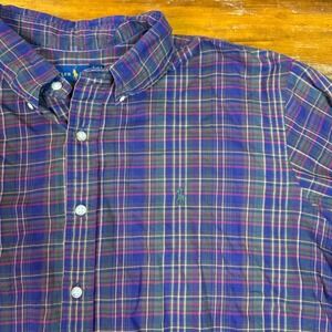 Ralph Lauren Mens Plaid Button Down Long Sleeve Shirt Size XXL Classic Pony Logo
